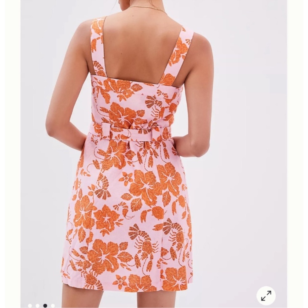 Farm Rio Anthropologie Floral Mini Dress in Pink NWT - Picture 3 of 9